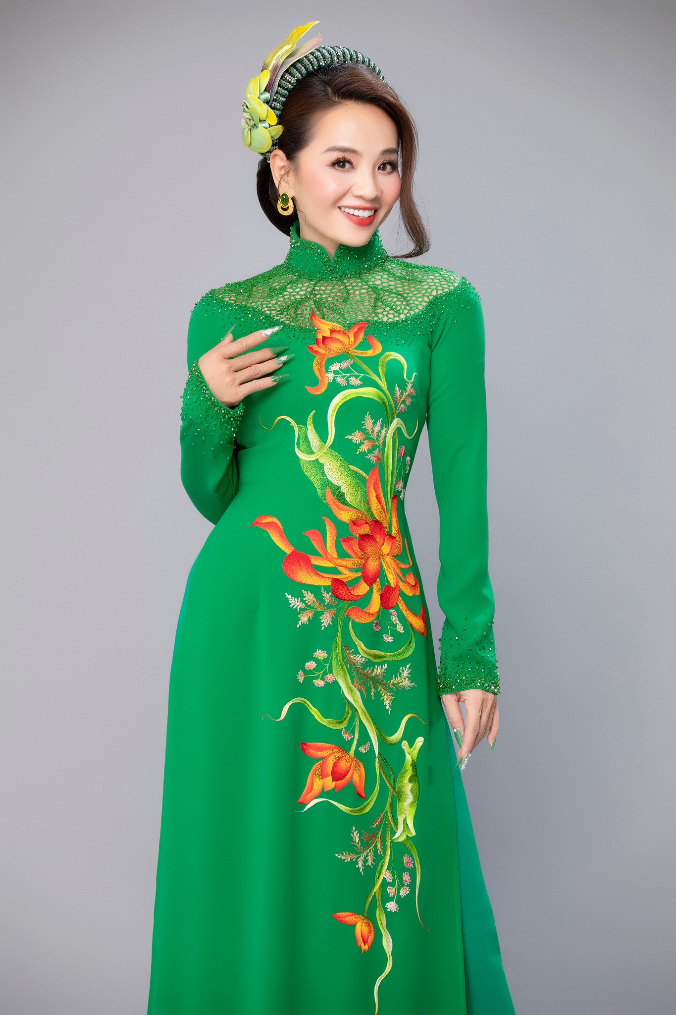 ÁO DÀI THÊU TAY -4293