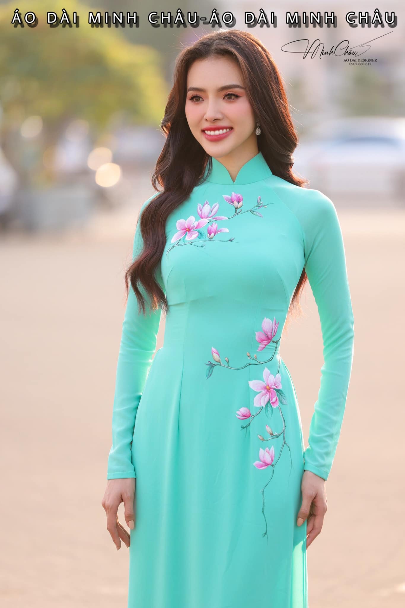 ÁO DÀI VẼ TAY -4074