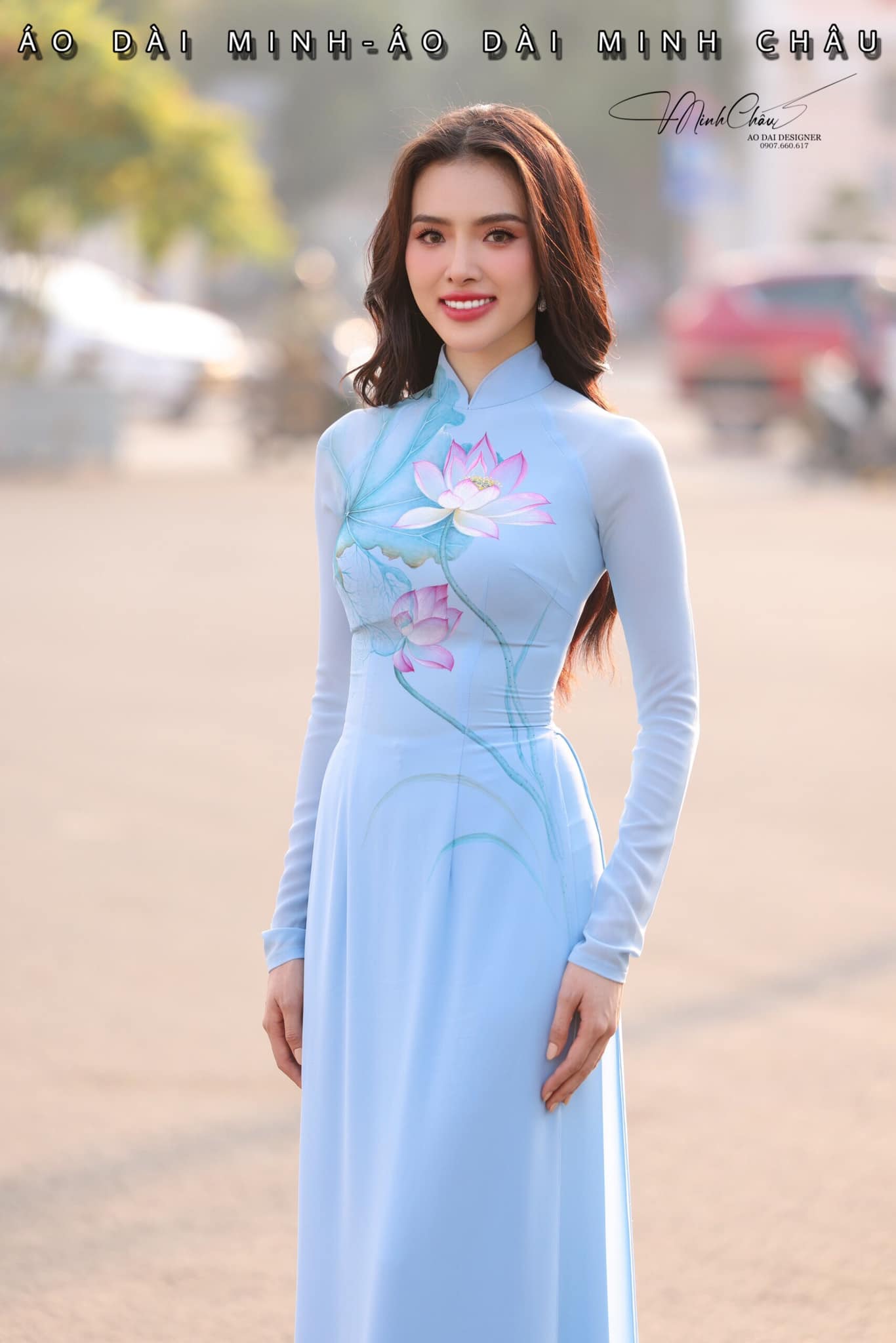 ÁO DÀI VẼ TAY -4075