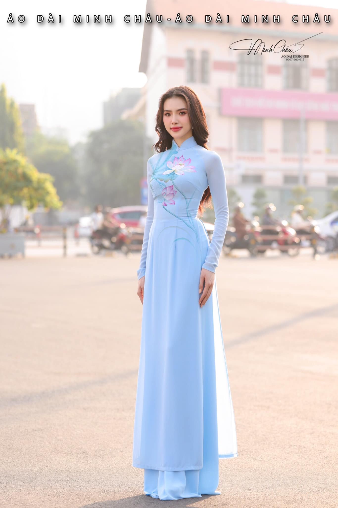 ÁO DÀI VẼ TAY -4075