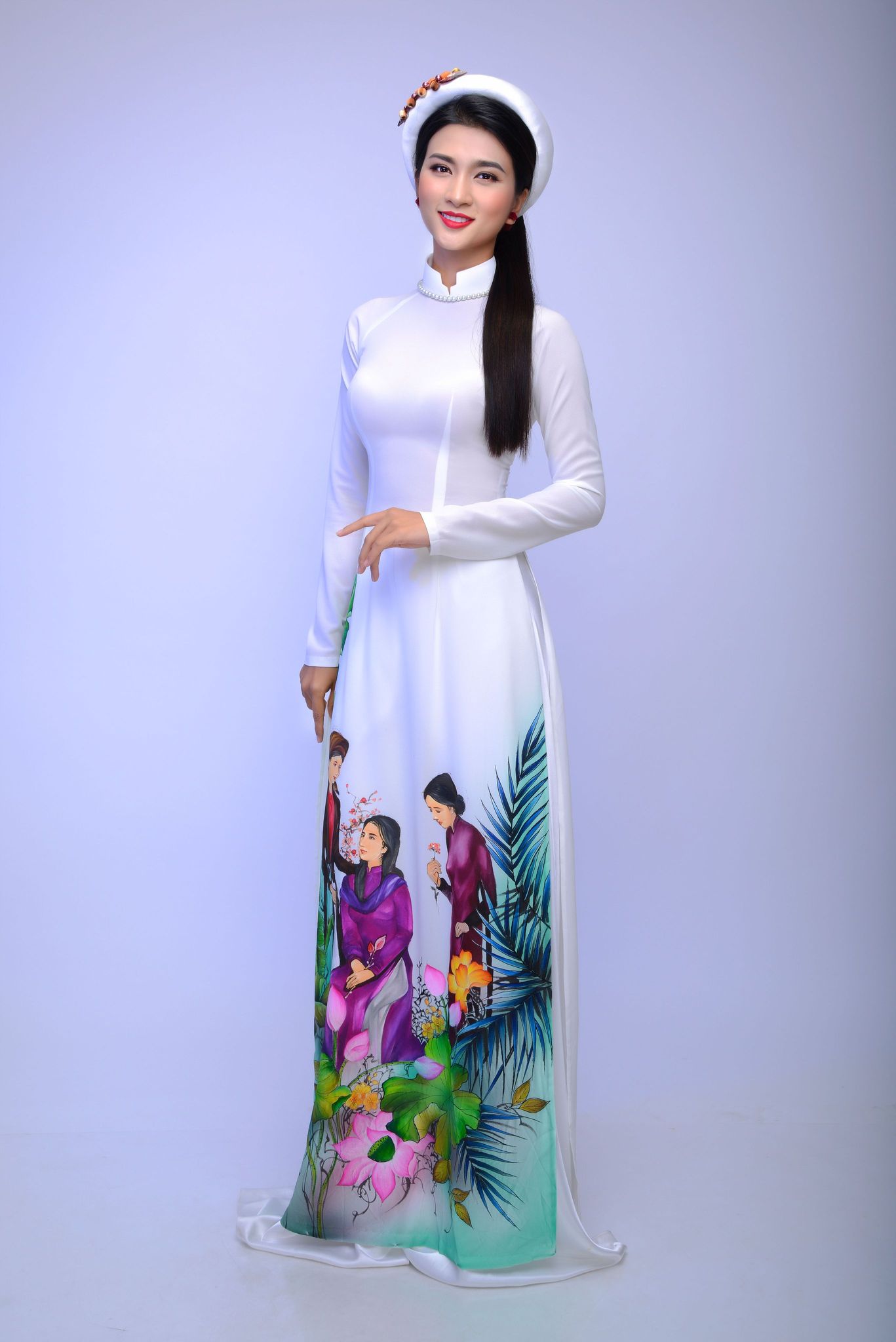 ÁO DÀI VẼ TAY-3709