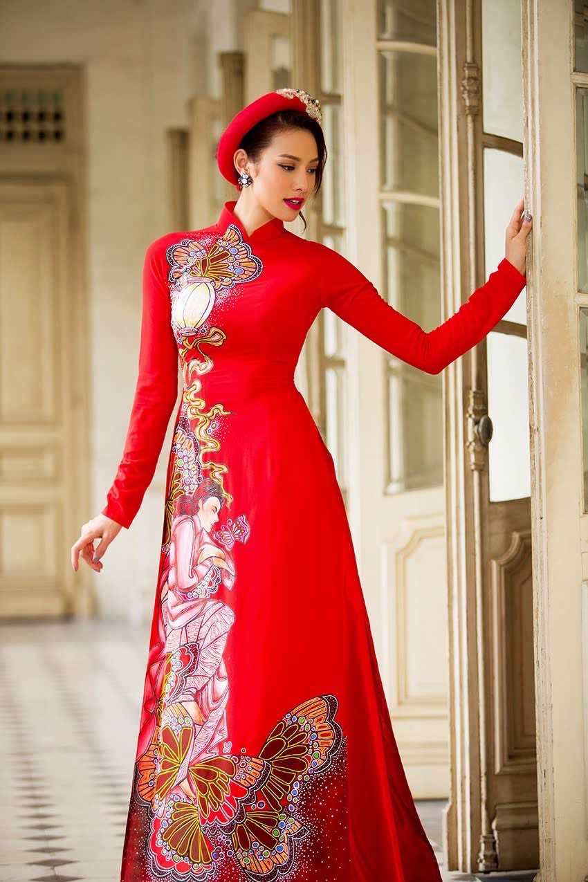 ÁO DÀI VẼ TAY-3705