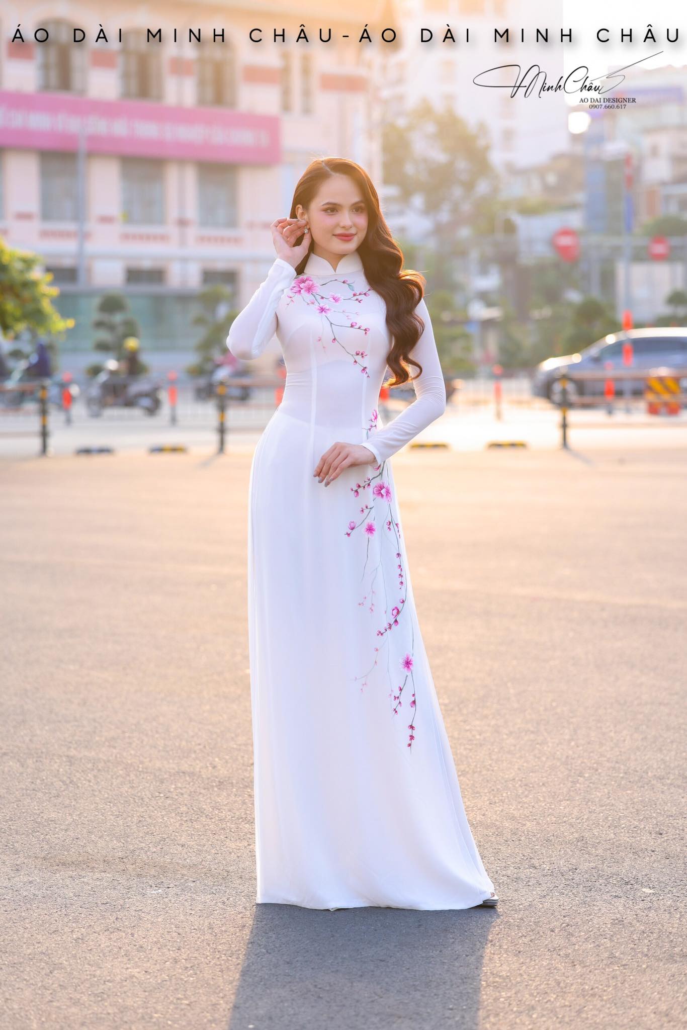 ÁO DÀI VẼ TAY-3785