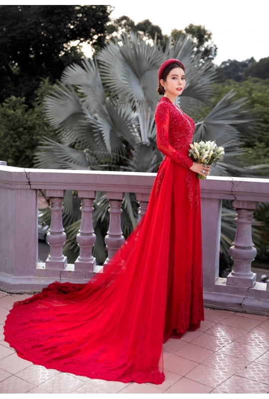 ÁO DÀI CƯỚI MÀU ĐỎ