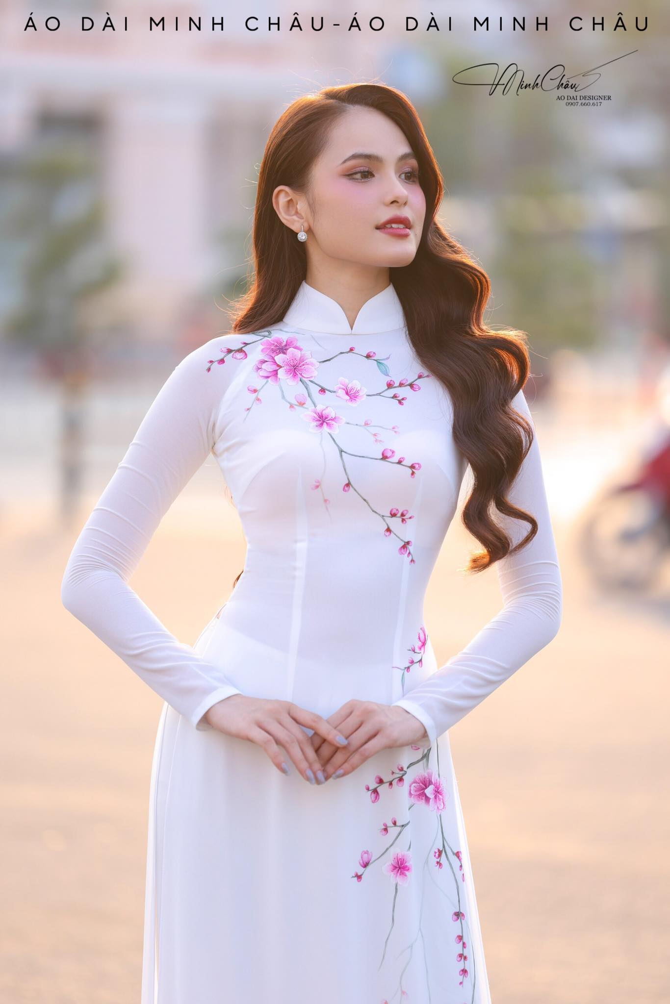 ÁO DÀI VẼ TAY-3785