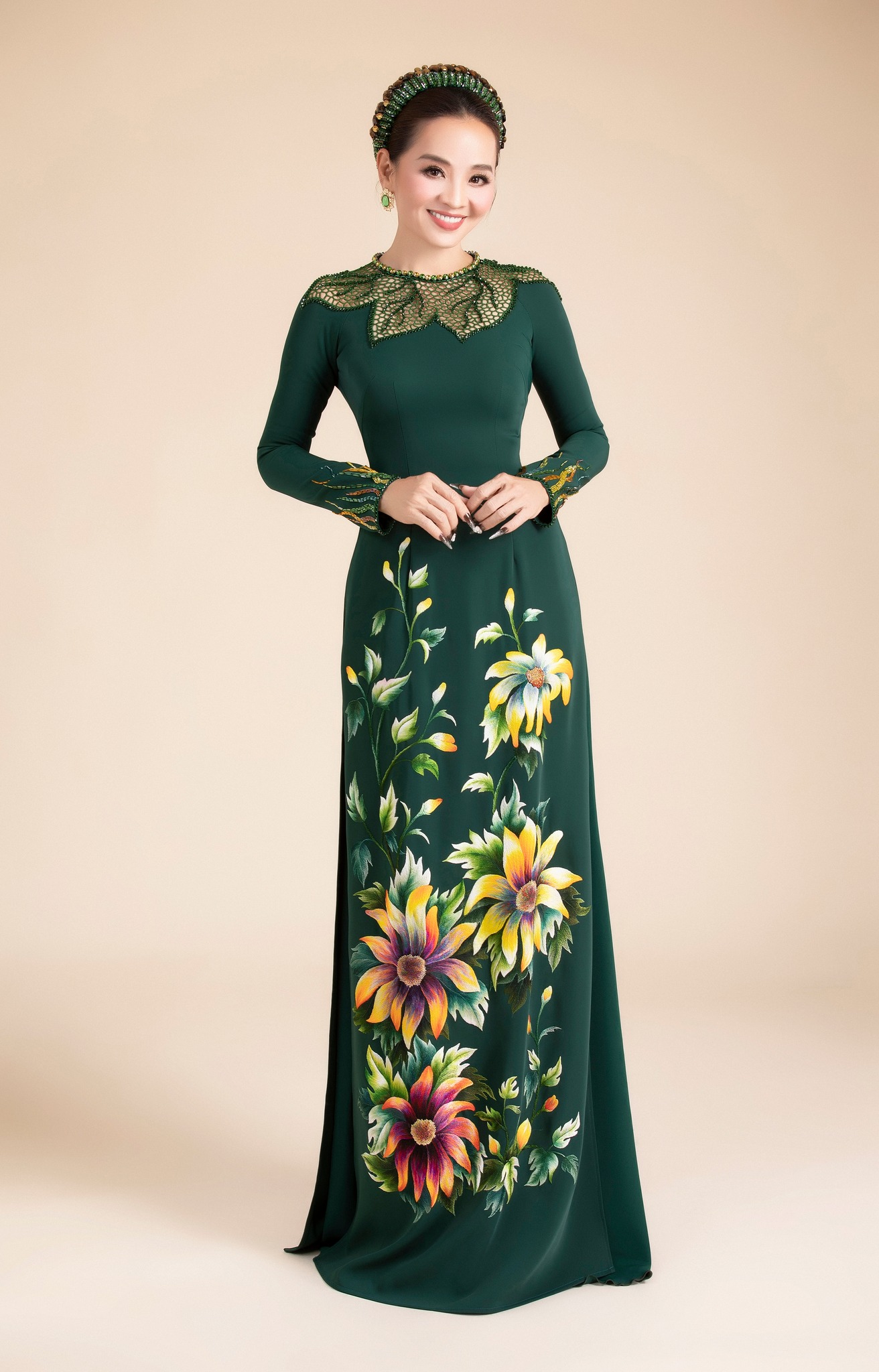 ÁO DÀI THÊU TAY -4291